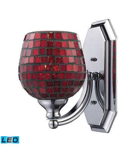 ELK 570-1C-CPR-LED Vanity LED 5 inch Polished Chrome Bath Bar Wall Light in Copper Mosaic Glass, 1