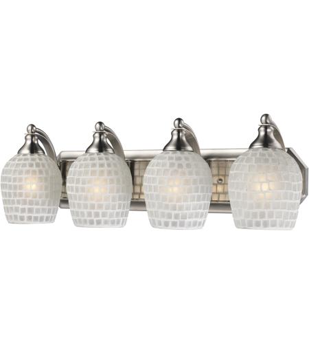 Vanity 4 Light Bathroom Vanity Lights in Satin Nickel 570 4N WHT