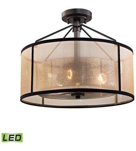 Elk 57024 3 Led Diffusion Led 18 Inch Oil Rubbed Bronze Semi Flush Mount Ceiling Light