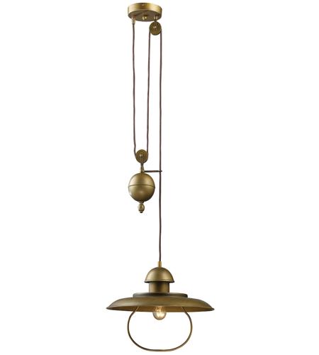 Elk 65051 1 Farmhouse 1 Light 15 Inch Antique Brass Pendant Ceiling Light