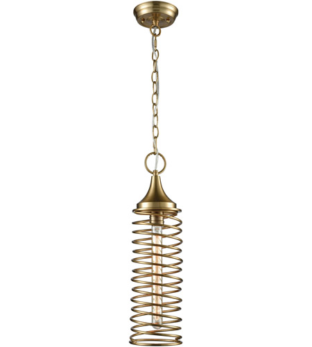 ELK 65241/1 Spring 1 Light 5 inch Satin Brass Pendant Ceiling Light
