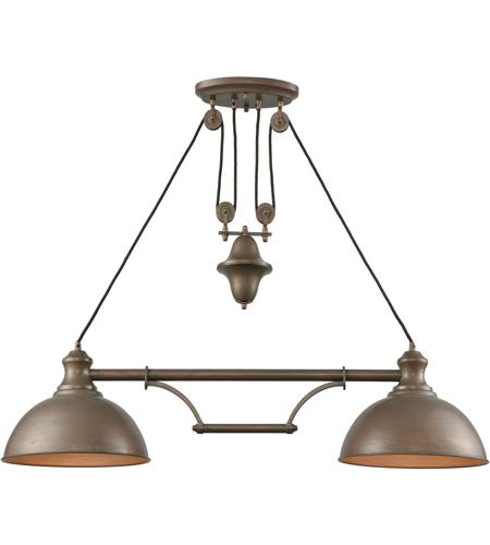 Elk 65272 2 Farmhouse 2 Light 44 Inch Tarnished Brass Island Light Ceiling Light Pulldown