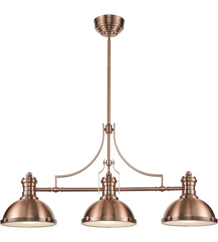 Chadwick 3 Light 47 inch Antique Copper Island Light Ceiling Light in  Incandescent
