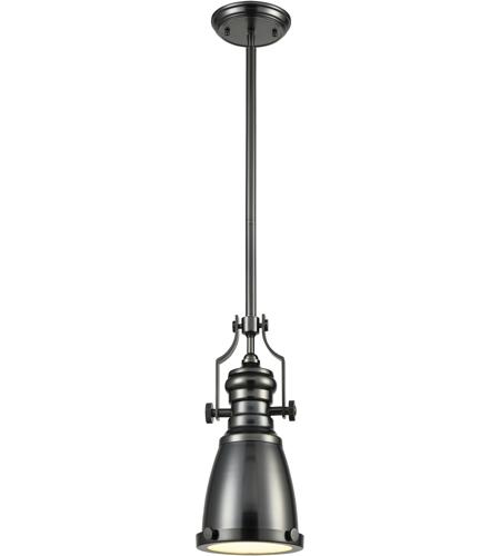 Elk 66609 1 Chadwick 1 Light 8 Inch Black Nickel Mini Pendant Ceiling Light