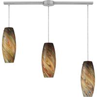 ELK 10079/3L-RV Vortex 3 Light 5 inch Satin Nickel Mini Pendant Ceiling Light in Incandescent, Linear with Recessed Adapter, Linear photo thumbnail