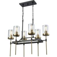 ELK 14551/6 North Haven 6 Light 27 inch Oil Rubbed Bronze with Satin Brass Chandelier Ceiling Light photo thumbnail