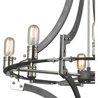ELK 15236/8 Riveted Plate 8 Light 28 inch Silverdust Iron with Polished Nickel Chandelier Ceiling Light 15236_8_alt1.jpg thumb