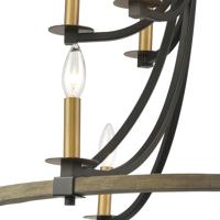 ELK 16549/12 Woodbridge 32 inch Matte Black/Weathered Oak/Aged Brass Chandelier Ceiling Light 16549_12_alt4.jpg thumb