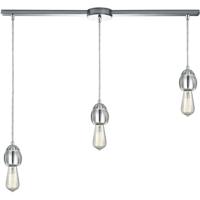ELK 32221/3L Socketholder 3 Light 38 inch Polished Chrome Mini Pendant Ceiling Light in Linear with Recessed Adapter, Linear photo thumbnail