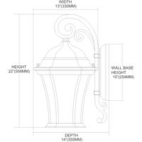 ELK 45052/1 Wellington Park 1 Light 22 inch Weathered Charcoal Outdoor Sconce 45052_1_dwg.jpg thumb