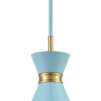 ELK 46523/1 Modley 1 Light 7 inch Pastel Blue with Brushed Brass Mini Pendant Ceiling Light 46523_1_alt3.jpg thumb