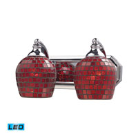 ELK 570-2C-CPR-LED Vanity LED 14 inch Polished Chrome Bath Bar Wall Light in Copper Mosaic Glass, 2 photo thumbnail