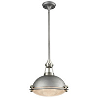 ELK 65284/1 Sylvester 1 Light 14 inch Weathered Zinc and Satin Nickel Pendant Ceiling Light thumb