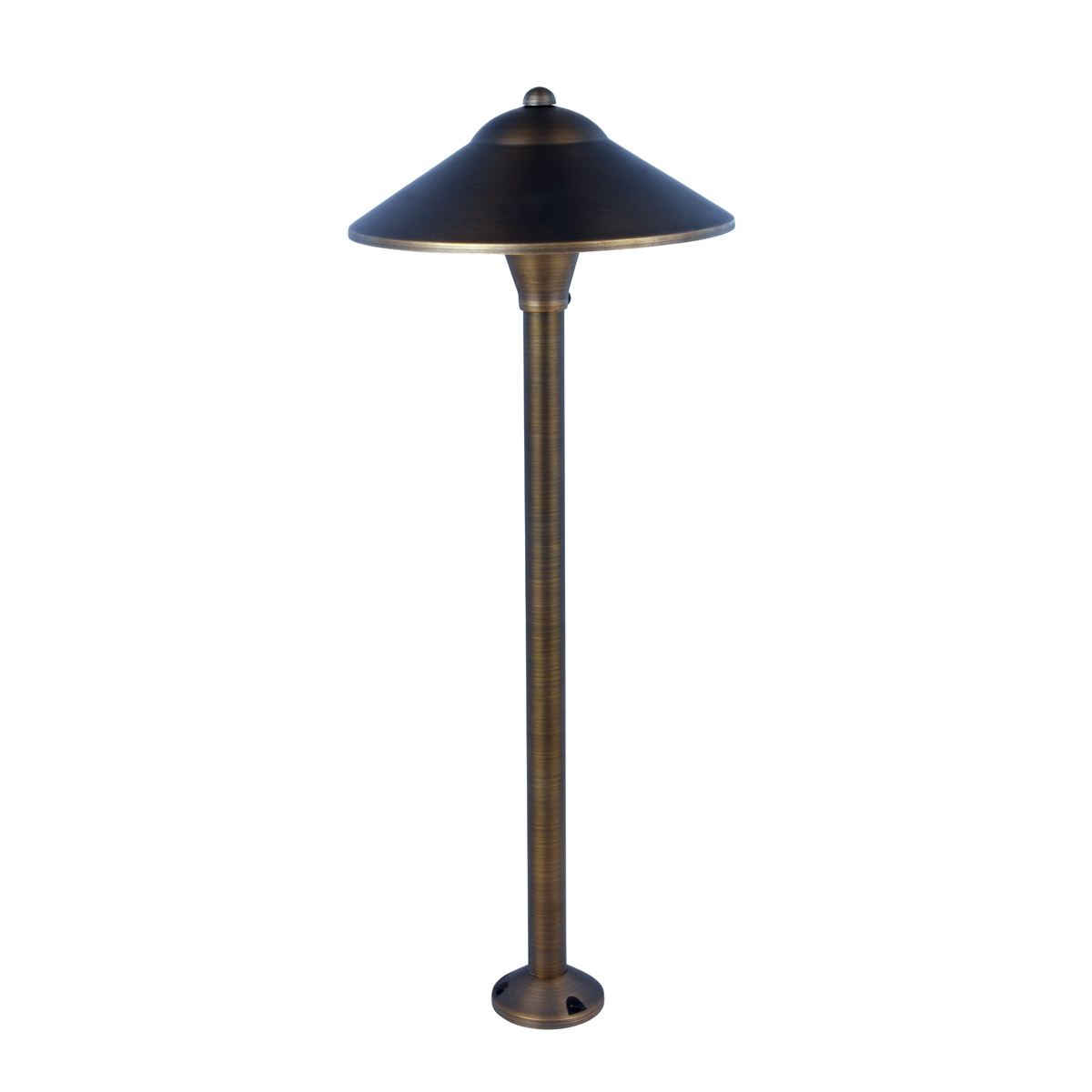 Elitco P800 Antique Brass Path Light â 24" Outdoor Landscape Light with Dome Lens â Low Voltage (12V)
