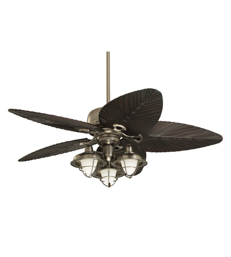 Emerson Boardwalk Cage 3 Light Fan Light Kit In Antique Pewter