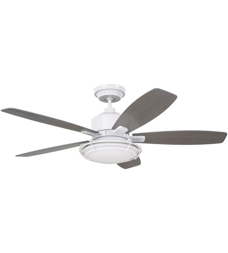 Emerson Cf630sw Rockpointe 54 Inch Satin White With Driftwood Blades Indoor Outdoor Ceiling Fan