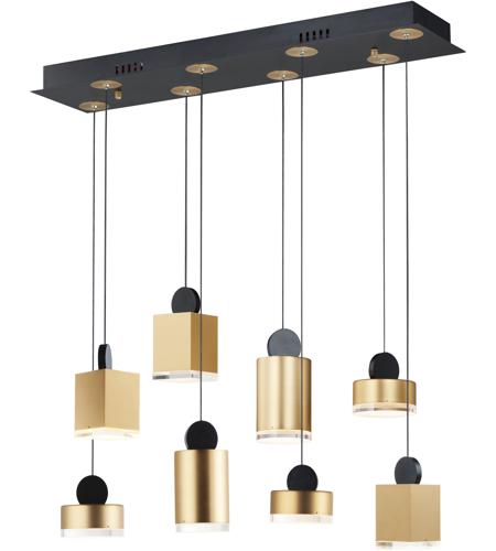 Gold Linear Pendant Light et2 e20867 75bkgld nob led 33 inch black and gold linear pendant ceiling light