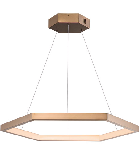 Et2 E22284 Bcn Hex Led 32 Inch Brushed Champagne Suspension Pendant Ceiling Light