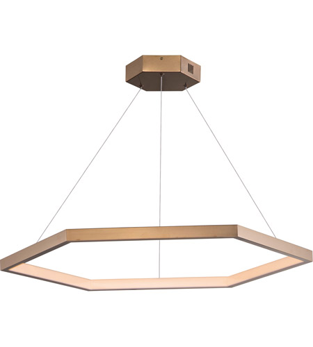 Hex Led 40 Inch Brushed Champagne Suspension Pendant Ceiling Light