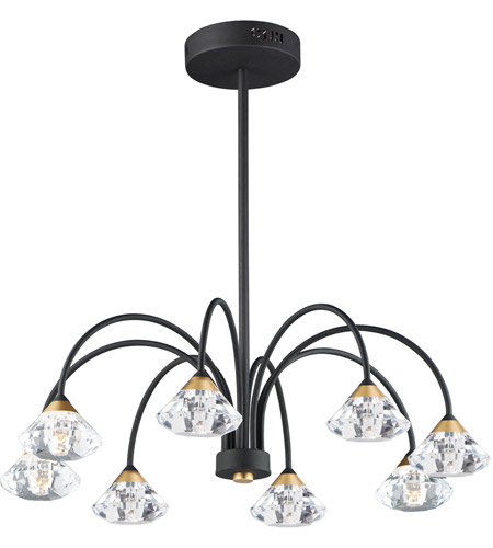 Hope Led 29 Inch Black And Metallic Gold Flush Mount Chandelier Ceiling Light