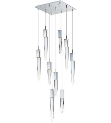 Quartz Led 16 Inch Polished Chrome Multi Light Pendant Ceiling Light