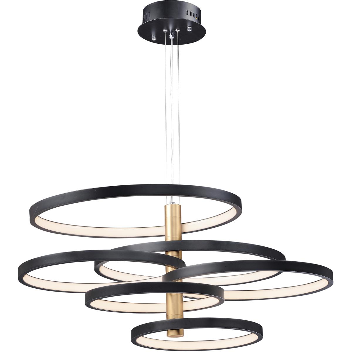 ET2 E24327-BKGLD Hoopla LED 45.25 inch Black and Gold Multi-Light Pendant Ceiling Light