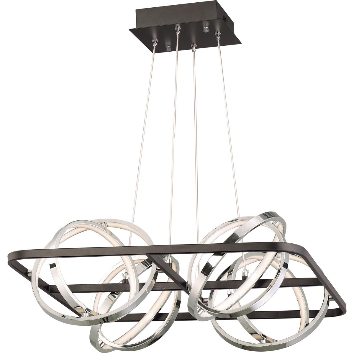 ET2 E24789-BKPC Gyro II LED 27 inch Black and Polished Chrome Single Pendant Ceiling Light