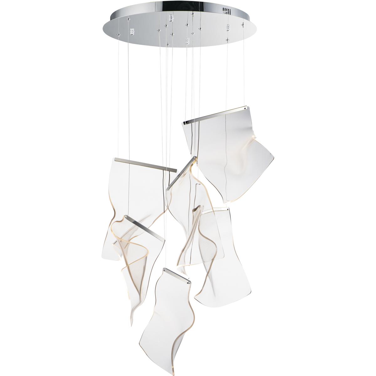 ET2 E24875-133PC Rinkle LED 21.5 inch Polished Chrome Multi-Light Pendant Ceiling Light