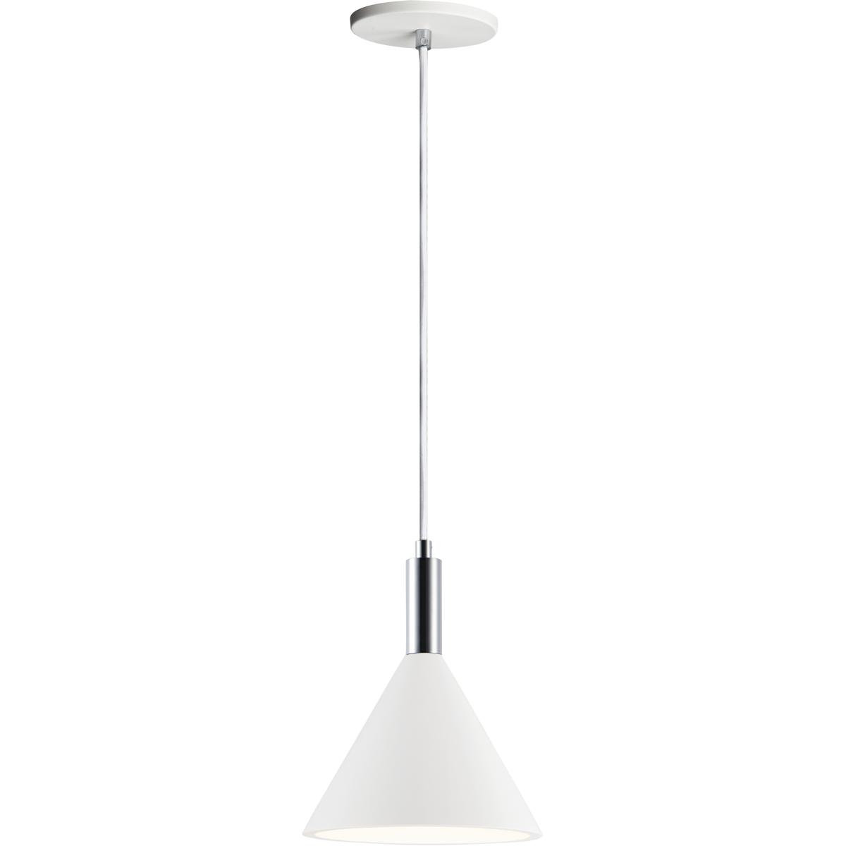 ET2 E25033-WTPC Funnel LED 7.75 inch White and Polished Chrome Single Pendant Ceiling Light