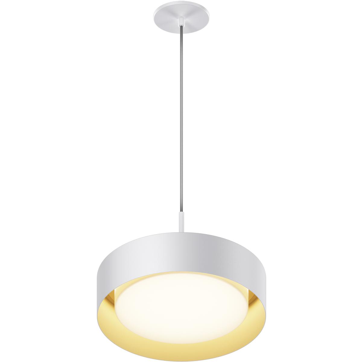 ET2 E51011-WTGLD Echo LED 13 inch White and Gold Single Pendant Ceiling Light in White/Gold