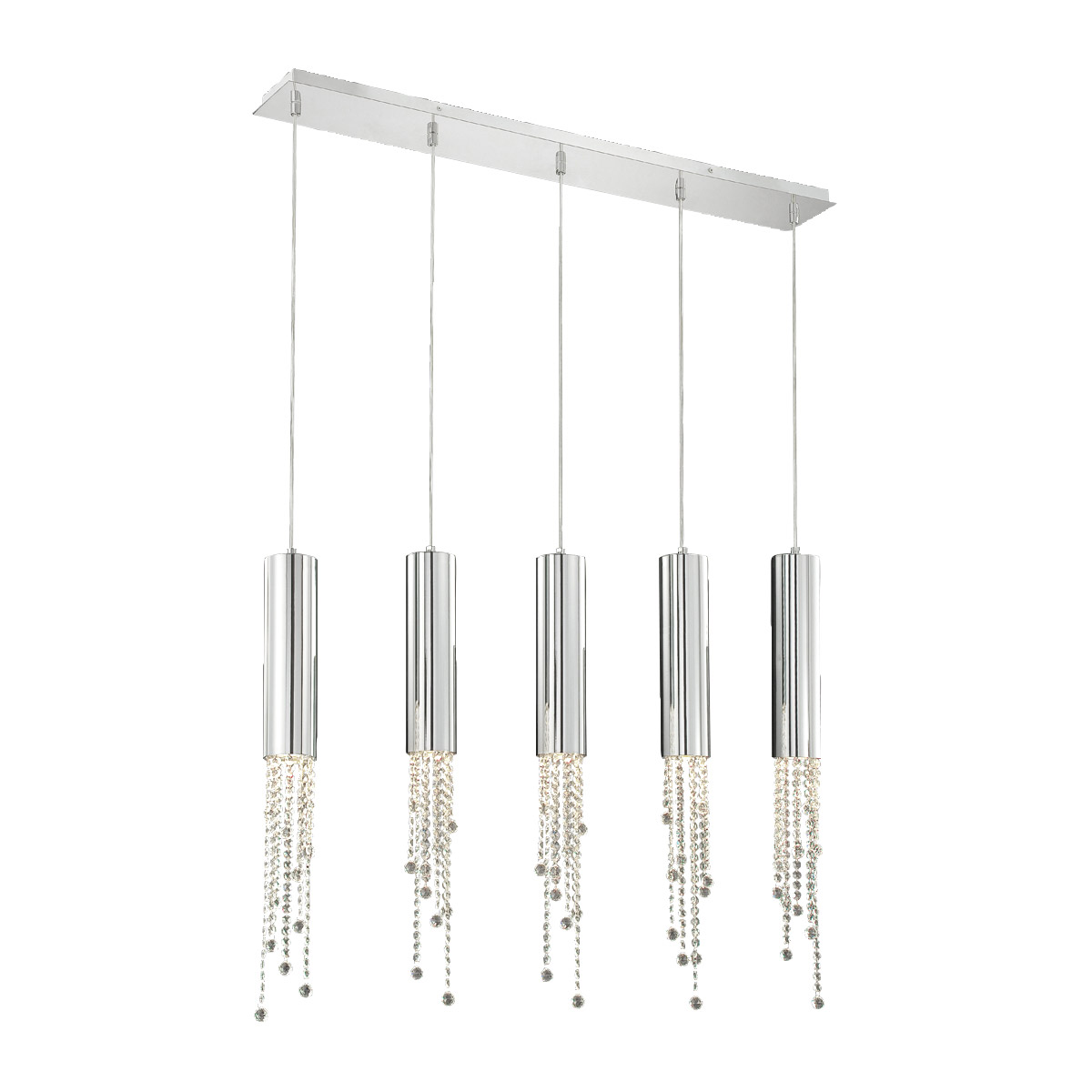 Eurofase 20417-017 Groove 5 Light 6 inch Chrome Pendant Ceiling Light