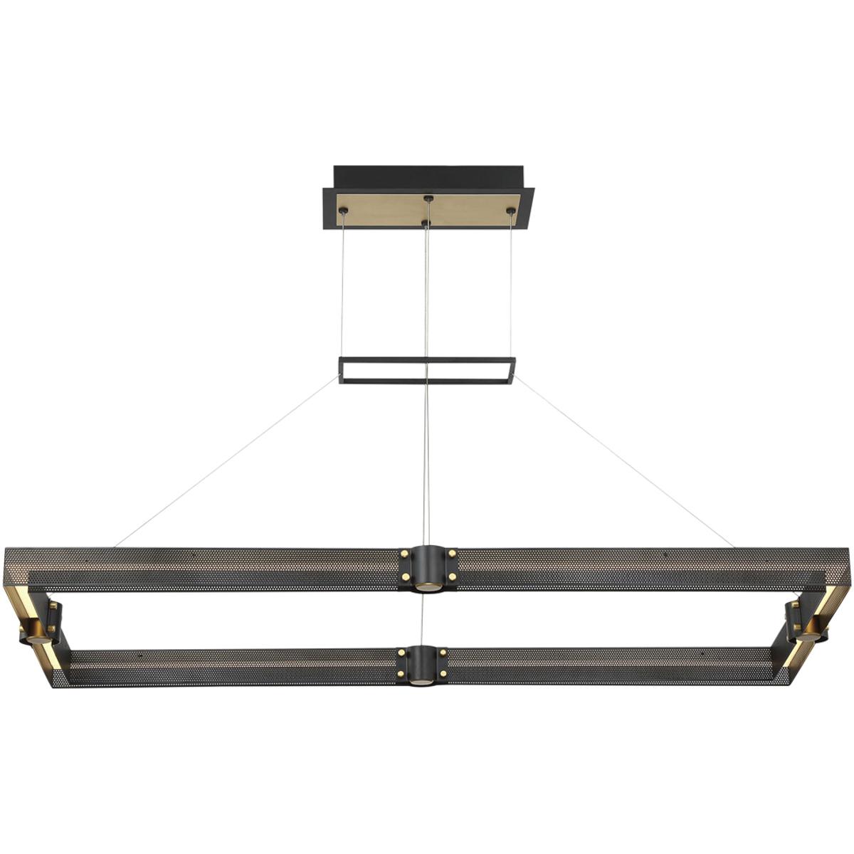 Eurofase 37060-015 Admiral LED 21.25 inch Gold and Black Chandelier Ceiling Light