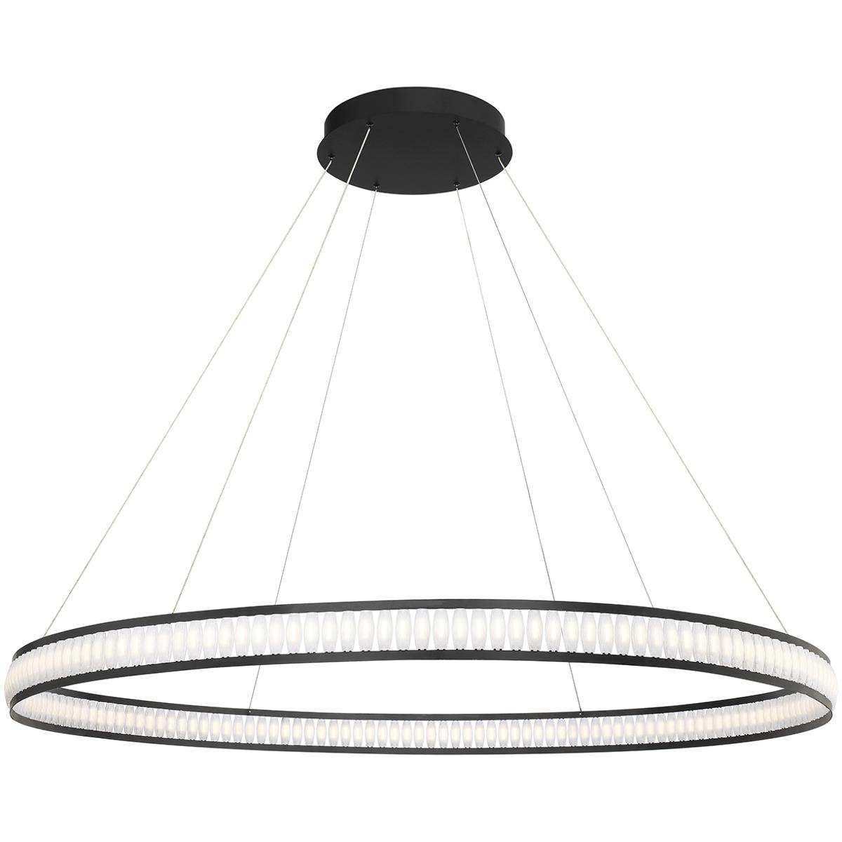 Eurofase 37093-013 Forster LED 60 inch Black Chandelier Ceiling Light, Large