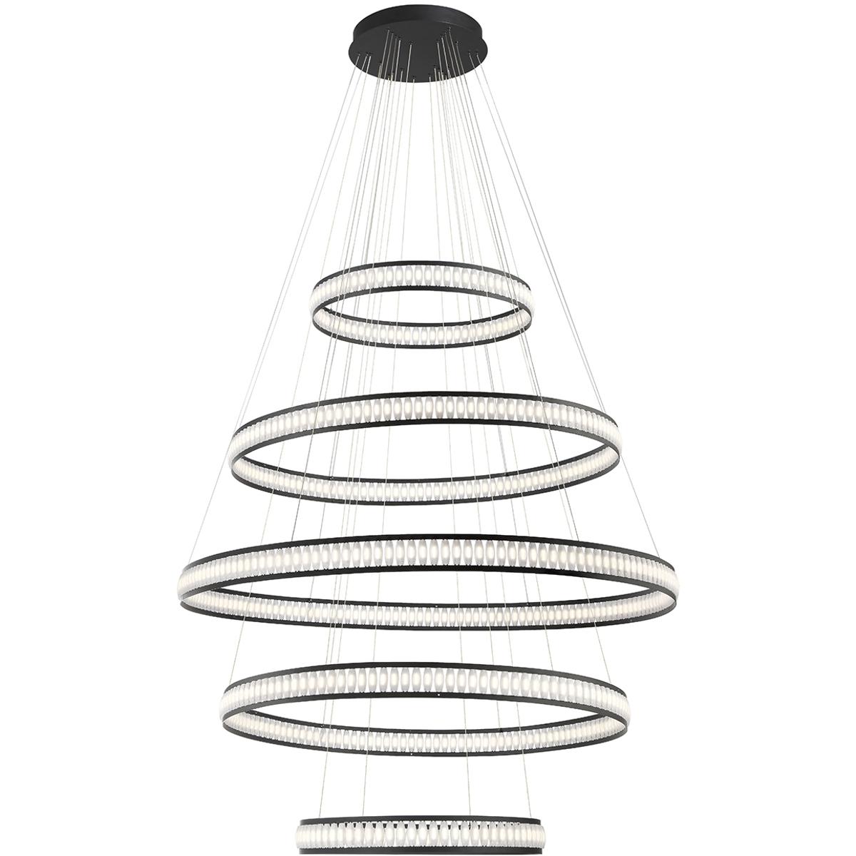 Eurofase 37503-017 Forster 5 Light 60 inch Black Chandelier Ceiling Light