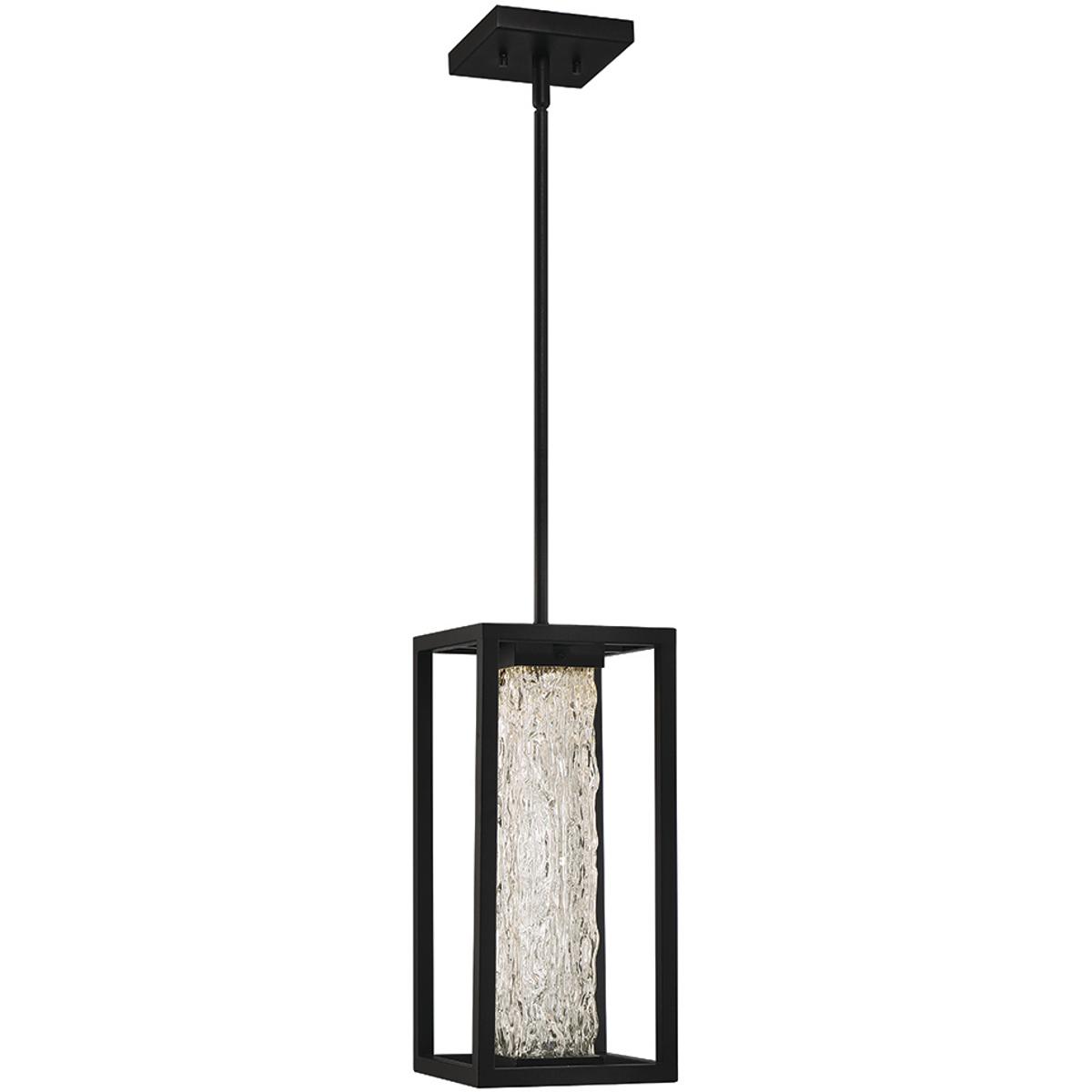 Annette Industrial 12" Rectangular LED Outdoor Wall Sconce, Satin Black