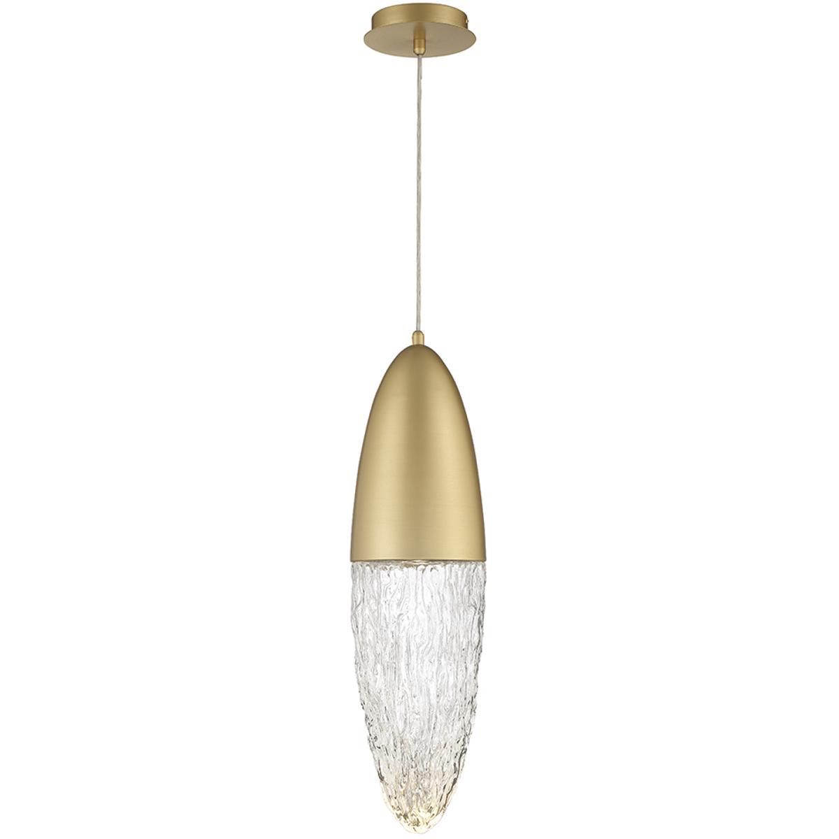 Ã‰crou Modern Halogen Indoor Pendant, 1-Light, Geometric, Dimmable, Gold/Glass