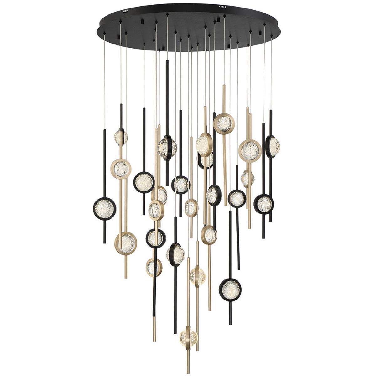 Eurofase 43890-033 Barletta LED 39.75 inch Gold and Black Chandelier Ceiling Light