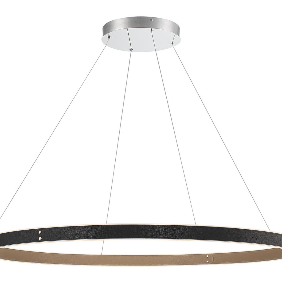 Verdura Modern Integrated LED Indoor Chandelier, 1-Light, Round, Dimmable, Black/Brown