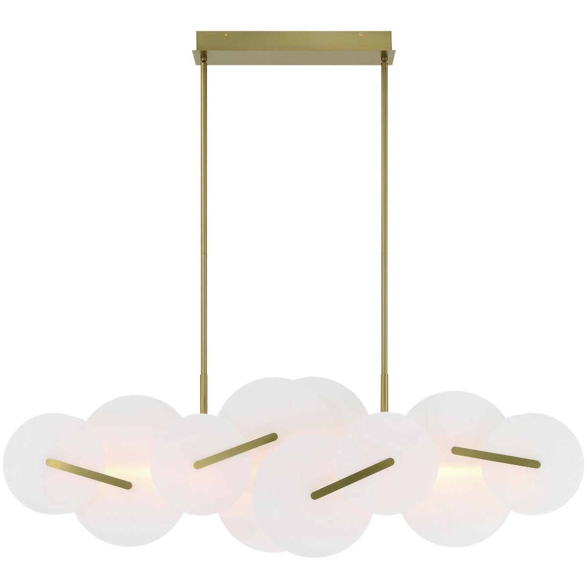Eurofase 47210-011 Nuvola Linear Chandelier Ceiling Light in Gold