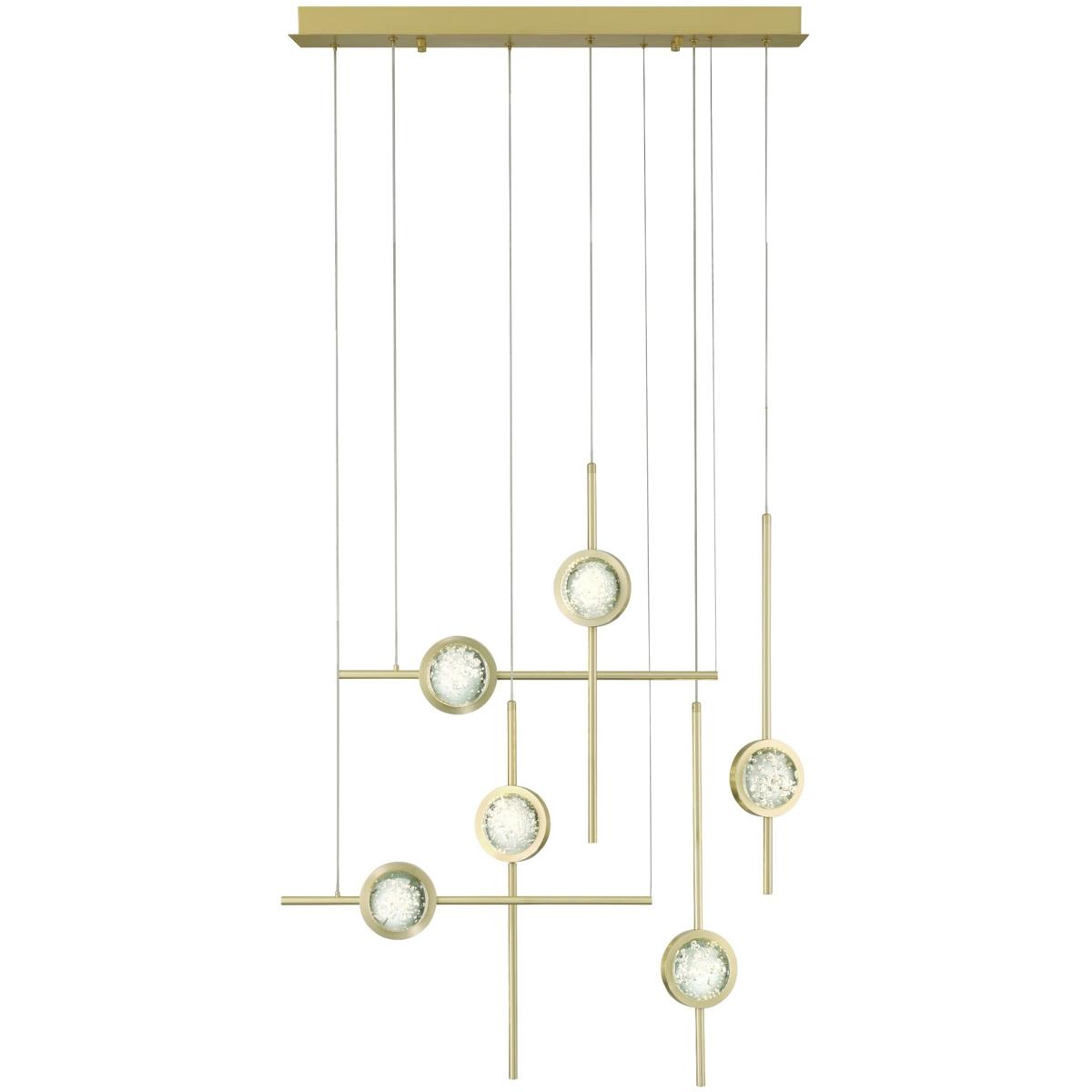 Eurofase 47255-012 Barletta 6 Light 7.75 inch Gold Chandelier Ceiling Light