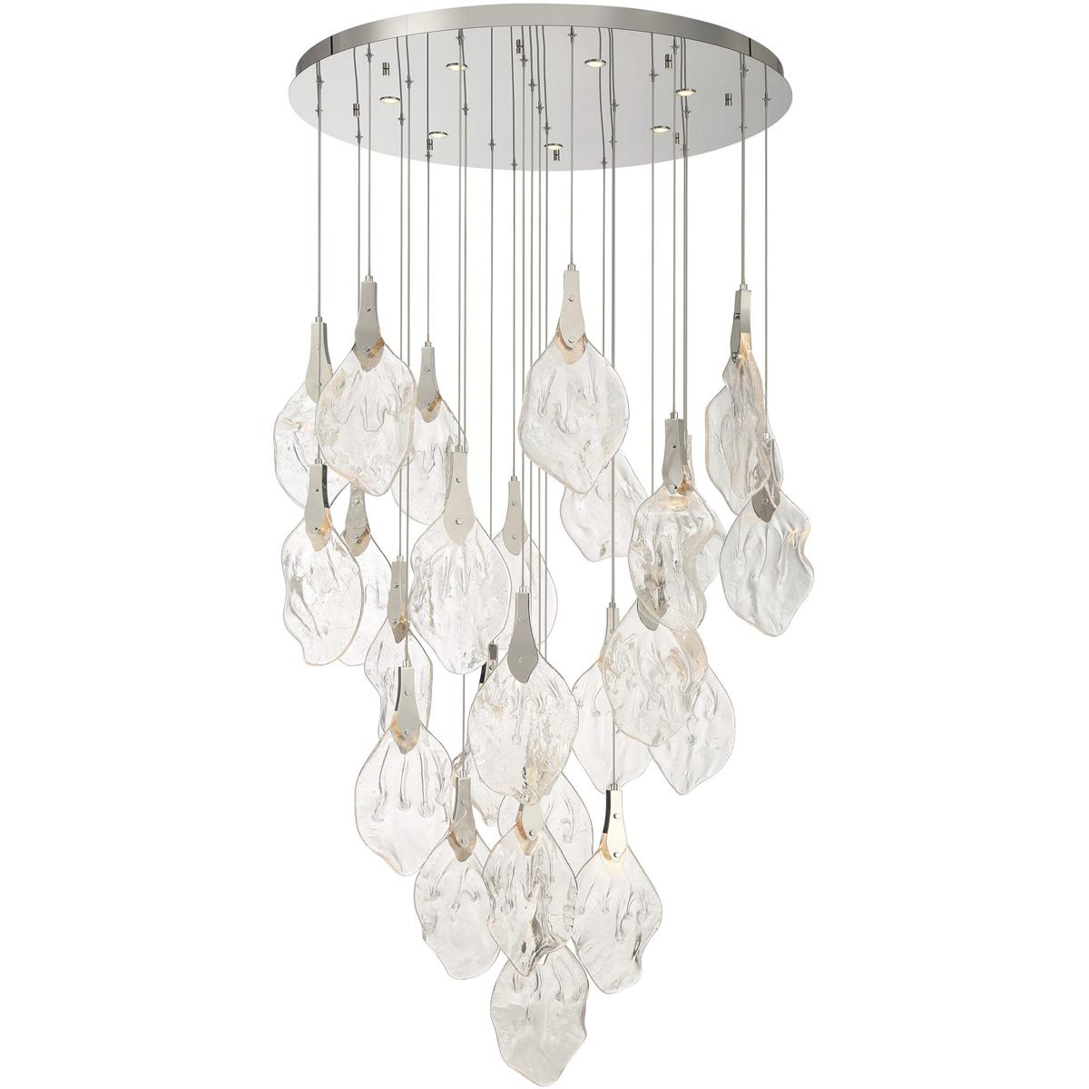 Eurofase 49920-017 Jateo LED 39.5 inch Polished Nickel Multi Drop Chandelier Ceiling Light