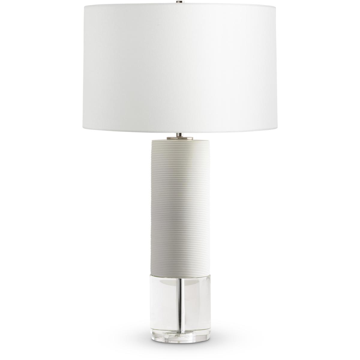 FlowDecor 4450 Bermuda 31 inch 15000 watt OffWhite Matte Table Lamp Portable Light Finely Ribbed Surface
