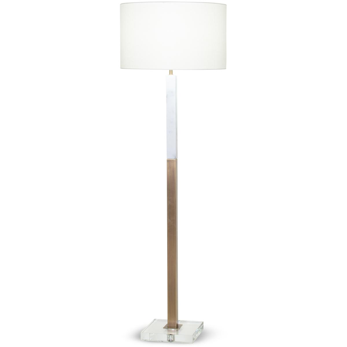 FlowDecor 4354 Sanders 62.75 inch 150.00 watt Antique Brass Floor Lamp Portable Light in Warm Metal