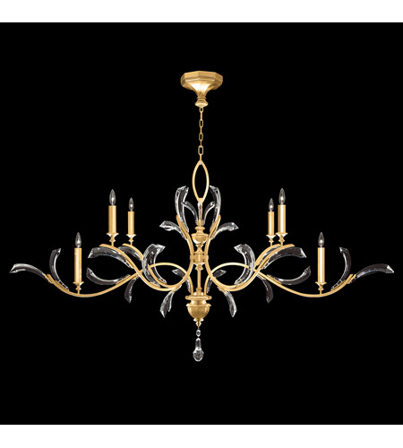 Fine Art 700840-SF3 Beveled Arcs 6 Light 74 inch Gold Leaf Chandelier Ceiling Light