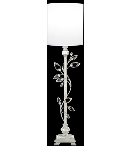 Fine Art 752915-SF41 Crystal Laurel 37 inch Silver Leaf Console Lamp Portable Light in White Fabric