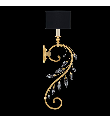 Fine Art 774650-SF34 Crystal Laurel 1 Light 8 inch Gold Leaf Sconce Wall Light in Black Fabric