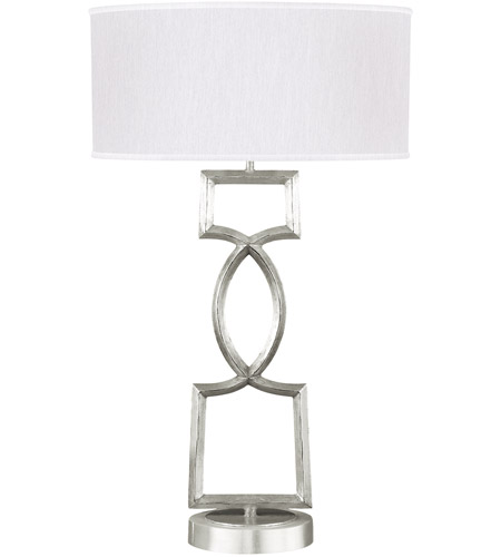 Fine Art 785010-SF41 Allegretto 34 inch Silver Leaf Table Lamp Portable Light in White Fabric