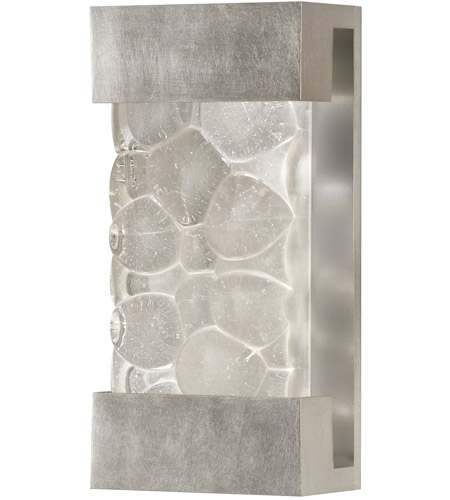 Fine Art 810850-34ST Crystal Bakehouse 2 Light 7 inch Silver Sconce Wall Light in Silver Leaf, Crystal River Stone Studio Glass, Indoor/Outdoor photo