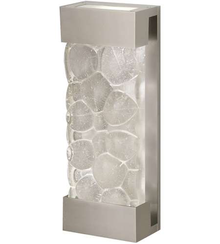 Fine Art 810950-24ST Crystal Bakehouse 2 Light 7 inch Silver Sconce Wall Light in Crystal River Stone Studio Glass, Indoor/Outdoor