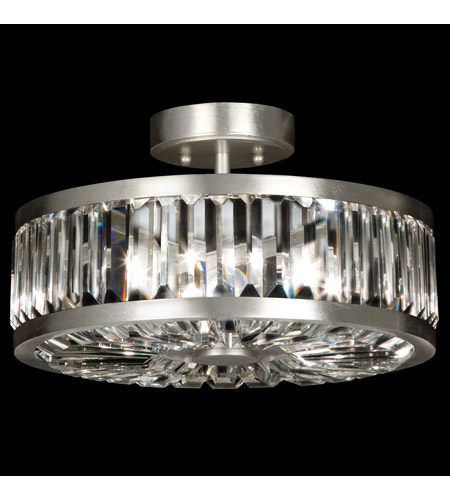 Fine Art 815740ST Crystal Enchantment 3 Light 16 inch Silver Semi-Flush Mount Ceiling Light